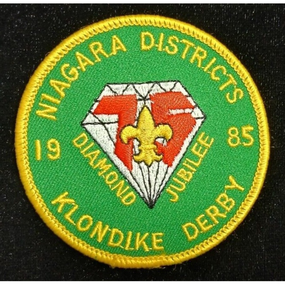 Niagara District 1985 KLONDIKE DERBY Patch Vintage Embroidered Badge BSA FREE SH